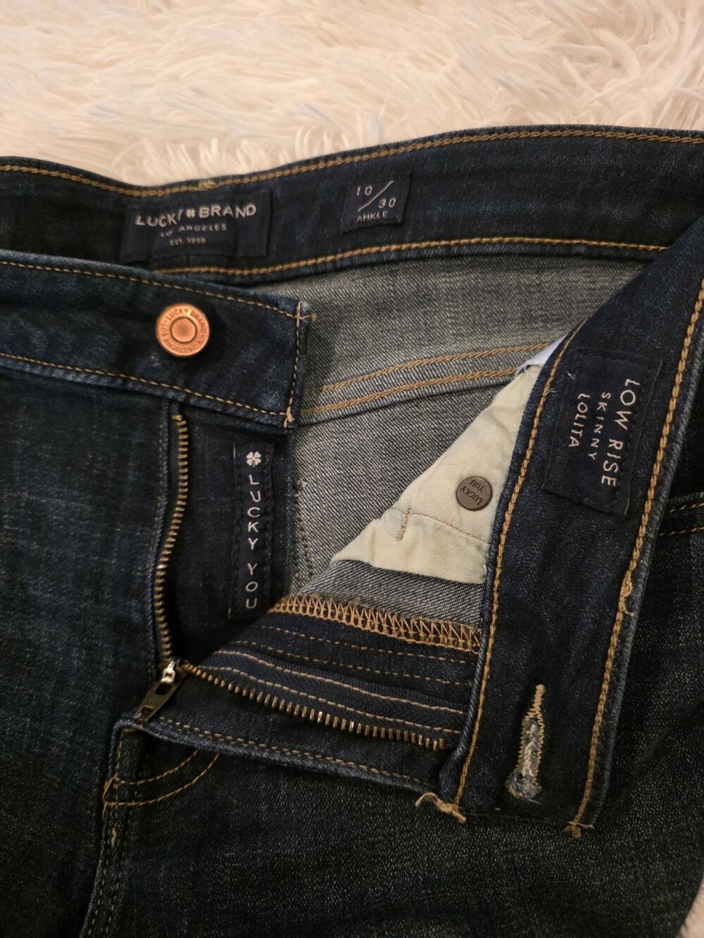 Lucky Brand Denim Jeans, LOLITA, Size 10 / 30" waist, Ankle, Skinny, Dark Rinse
